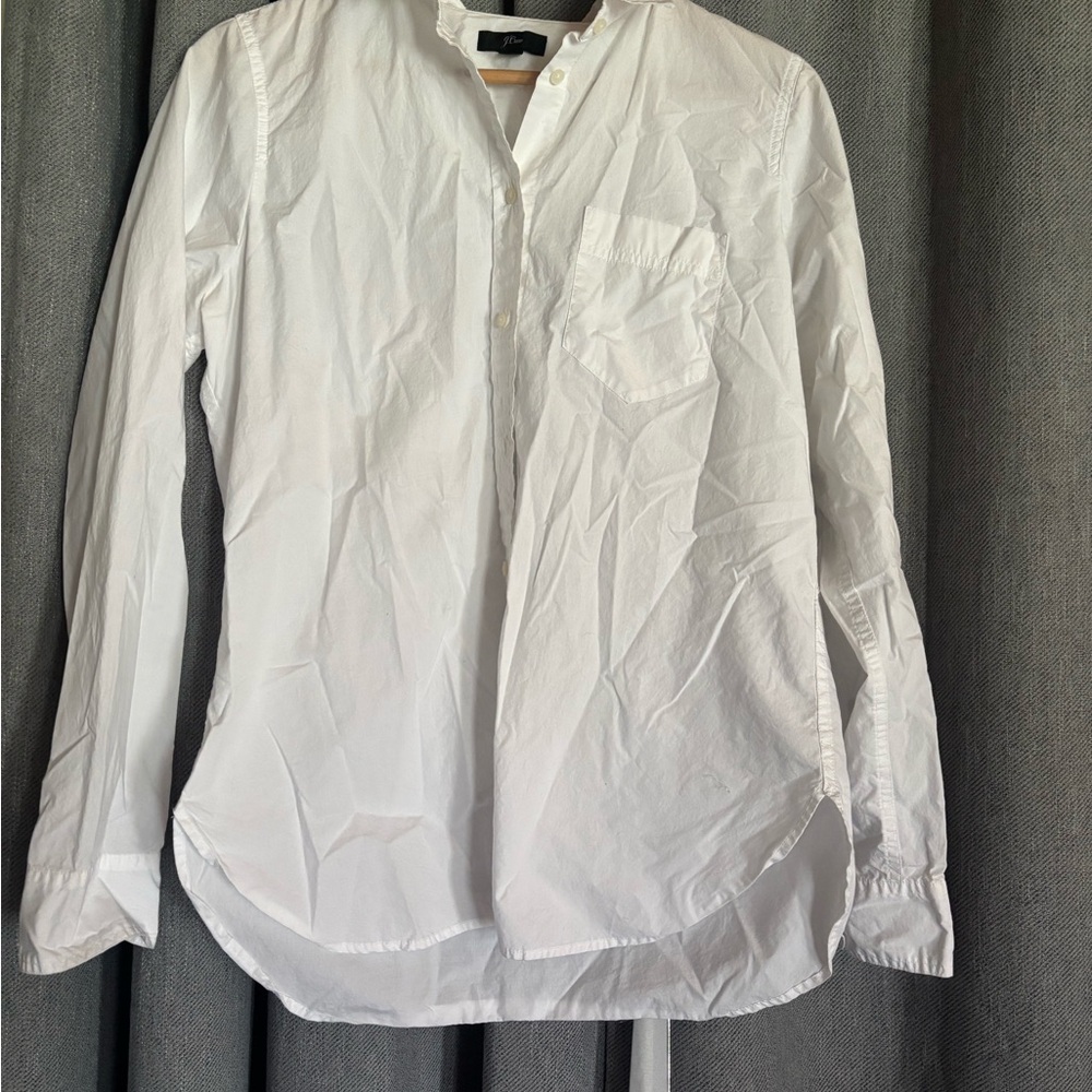 J. Crew White Casual Button Down Shirt